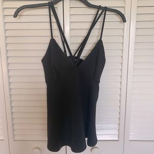 Express Fit & Flare Deep V Strappy Tank NWT